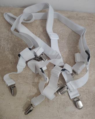 Bretelle elastiche bianche con clip metalliche
