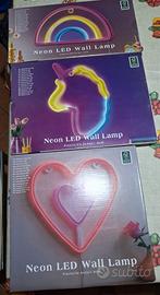 NEON LED WALL LAMP/lampada a led. Nuove