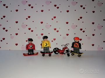 Personaggi minifigs snowboard skateboard vintage