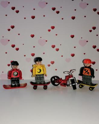 Personaggi minifigs snowboard skateboard vintage