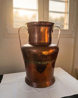 Grande Vaso Anfora Antica in Rame Martellato
