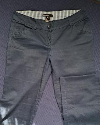 Pantaloni blu vita bassa gamba dritta