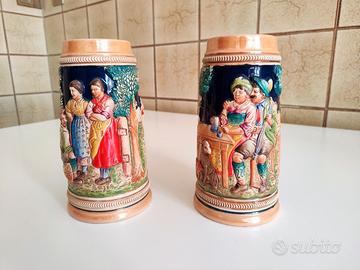 Coppia Boccali Birra Tedeschi Vintage Marzi & Remy
