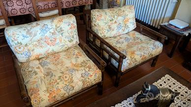 Salotto Vintage in Bambù anni 70-80