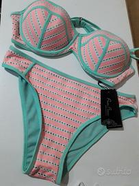 Costume Donna Bikini Effetto Pizzo Sangallo Tg.48