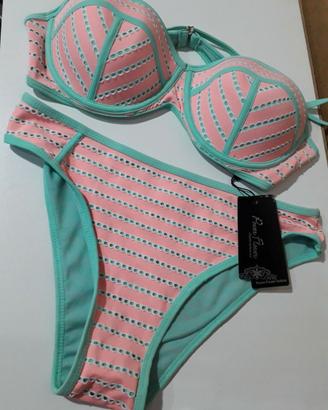 Costume Donna Bikini Effetto Pizzo Sangallo Tg.48