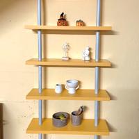 Libreria a muro gialla 5 piani - non smontabile