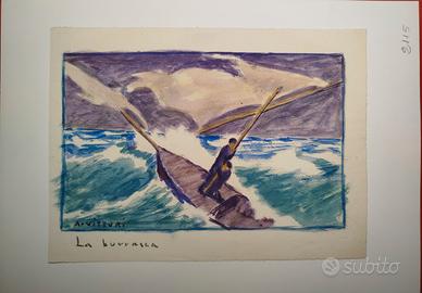 Albano Vitturi (1888/1968) - tempera su carta