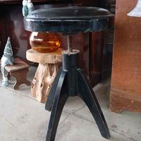 Vecchio sgabello girevole da pianoforte '900