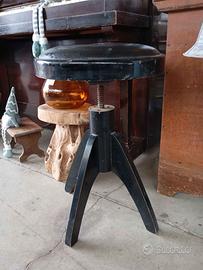 Vecchio sgabello girevole da pianoforte '900