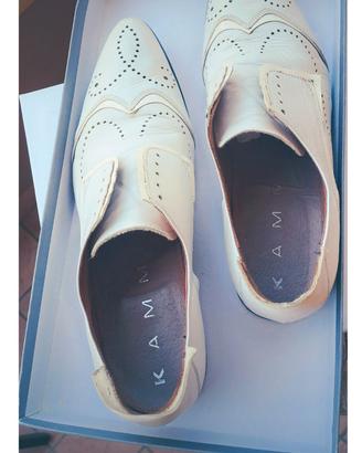 Scarpa inglese uomo KAMMI pelle capretto bianco