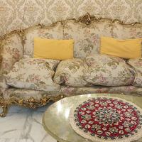 Salotto d’epoca legno dorato da restaurare - onice