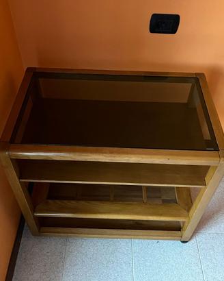 Carrello porta bottiglie in legno
