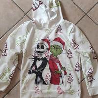felpa per bambini/ragazzi con Grinch e Jack