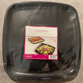 Vassoi plastica rigidi neri 30x30