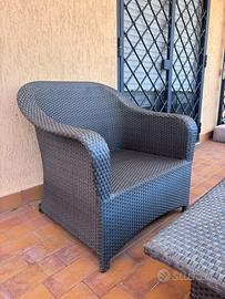 Set da esterno in rattan – Poltrona + tavolino