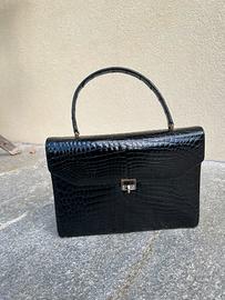 Borsa in coccodrillo nero