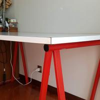 Piano scrivania bianco e nero cm 160x80