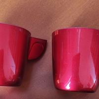 2 tazze mug rosse in vetro termico made in Italy