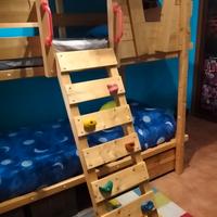 letto a castello in pino naturale