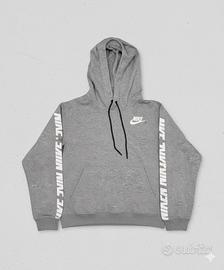 Nike Felpa con Cappuccio Grigia Logo Maxi