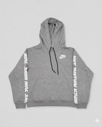 Nike Felpa con Cappuccio Grigia Logo Maxi