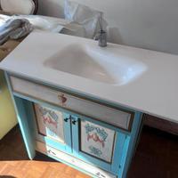 Mobile bagno singolo artigianale dipinto a mano