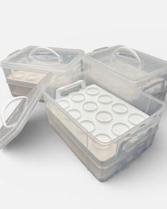 Contenitore plastica per 12-24 muffin cupcake