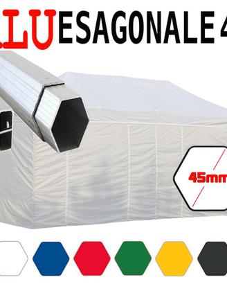 Gazebo 3x6 pieghevole 6x3 tendone bianco teli pvc