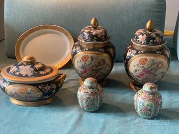 Lotto PORCELLANE CINESI Vasi Zenzero e Zuppiera