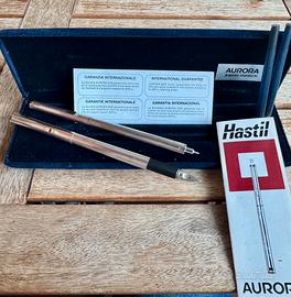 Set stilografica e penna a sfera Aurora argento