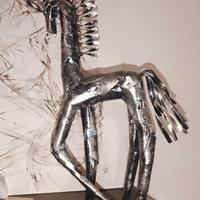 cavallo in ferro statua 43cm