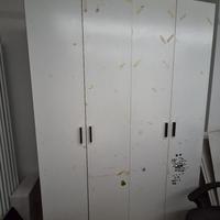 armadio 2 ante moderno bianco 165 x 237 mensole