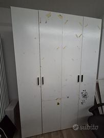 armadio 2 ante moderno bianco 165 x 237 mensole