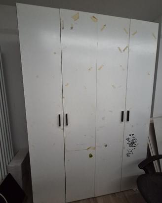armadio 2 ante moderno bianco 165 x 237 mensole