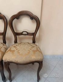 Set Sedie Classiche in Tessuto Damascato