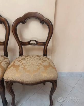 Set Sedie Classiche in Tessuto Damascato