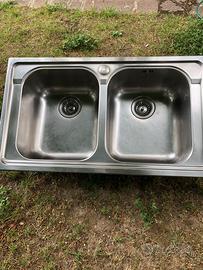 Doppio lavabo in acciaio inox