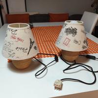 Coppia Lampade Abat-jour da Comodino - Vintage