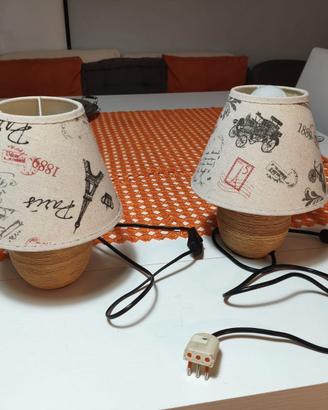 COPPIA ABAT-JOUR VINTAGE 24CM FUNZIONANTI