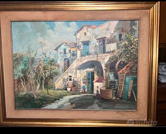 Paesaggio agreste, olio su tela- Lino Crisuolo