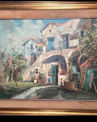Paesaggio agreste, olio su tela- Lino Crisuolo