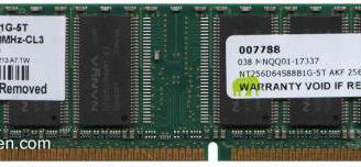Ram DDR400 256MB 184p PC3200 CL3 8c 32x8