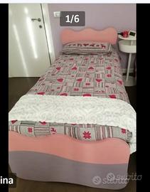 Letto singolo + comodino per cameretta bambina