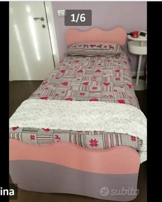 Letto singolo + comodino, cameretta Corazzin 