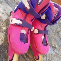 Rollerblade 32/34 rosa con sacca