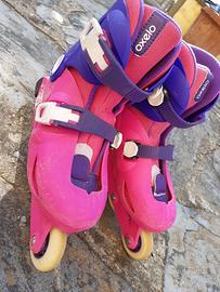 Rollerblade 32/34 rosa con sacca