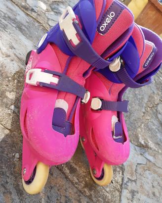 Rollerblade 32/34 rosa con sacca