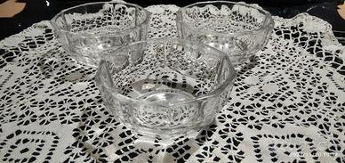 3 Coppette Gelato Macedonia in vetro trasparente