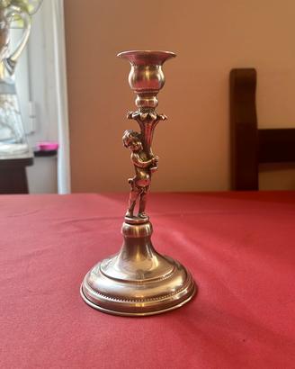 Candelabro Portacandela Vintage con Putto
